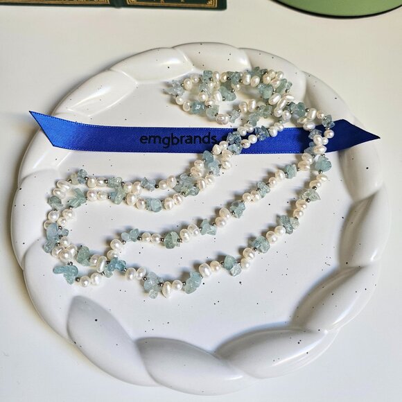 Genuine Aquamarine and Pearl Combo - Picture 2 of 4